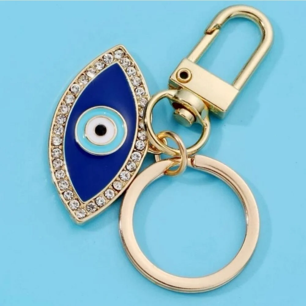 Rhinestone "Evil Eye" Keychain/Bag 🎒👜 Charm ~ Protection, Luck 🍀, Size Large - Picture 8 of 10